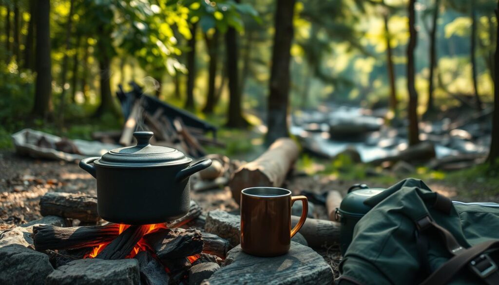 Camping Kaffee kochen