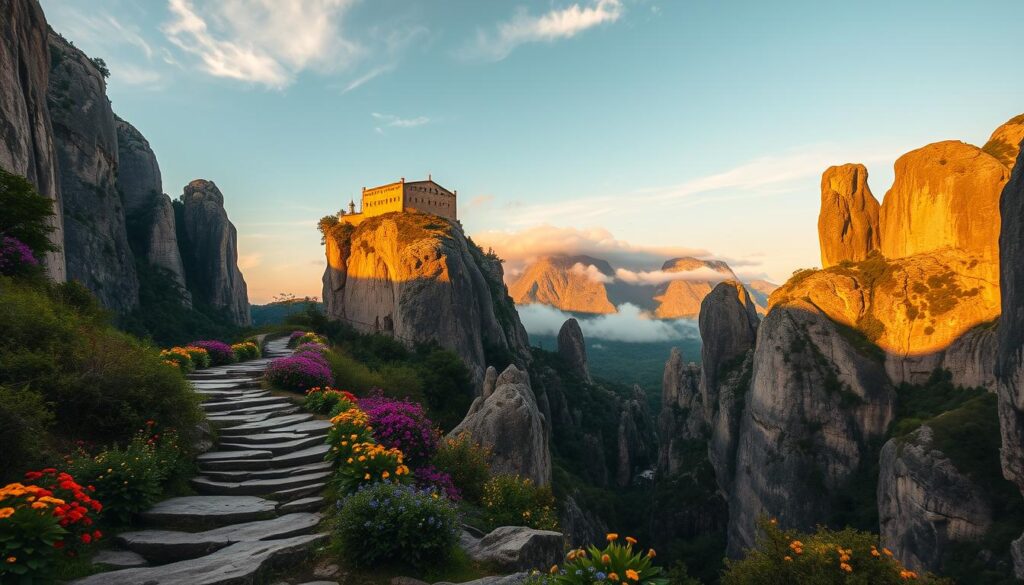 Wanderung Meteora Felsen